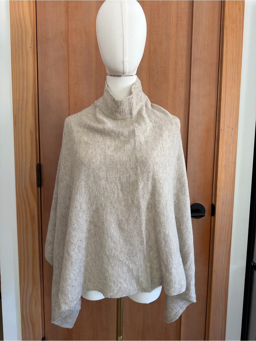 NWT! Time and Tru Neutral Cream Poncho with Mock Neck